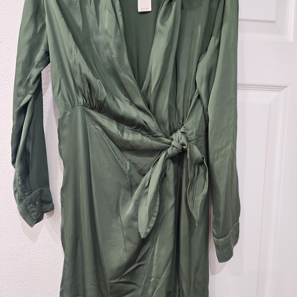 Velvet by Graham & Spencer Olive Wrap Midi Dress